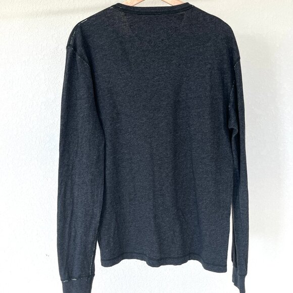 Lucky Brand Henley Long Sleeve Grey Thick Cotton Medium - Picture 7 of 8